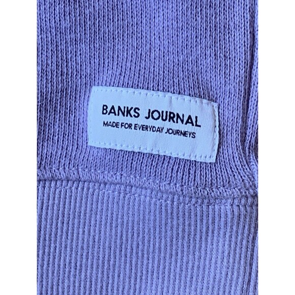 Banks Journal Men's XL 100% Organic Cotton Lavender Pullover Sweater Size XL EUC - Picture 5 of 9